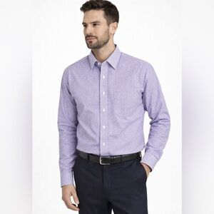 Brooks Brothers Regent Dress Shirt Mens Size 16 4/5 Purple Check Non Iron